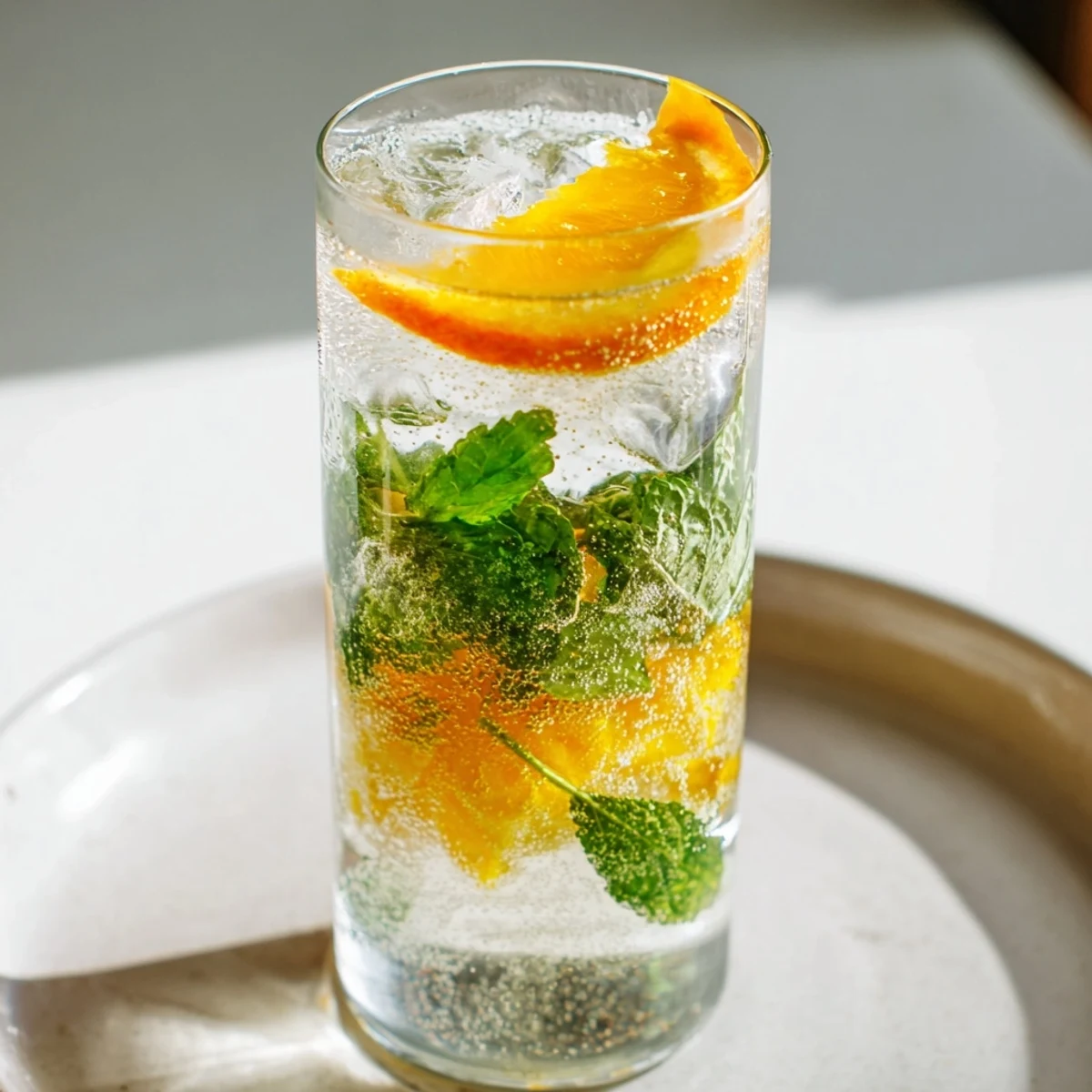 Homemade probiotic soda mocktail bursting with citrus flavors and probiotic health benefits.