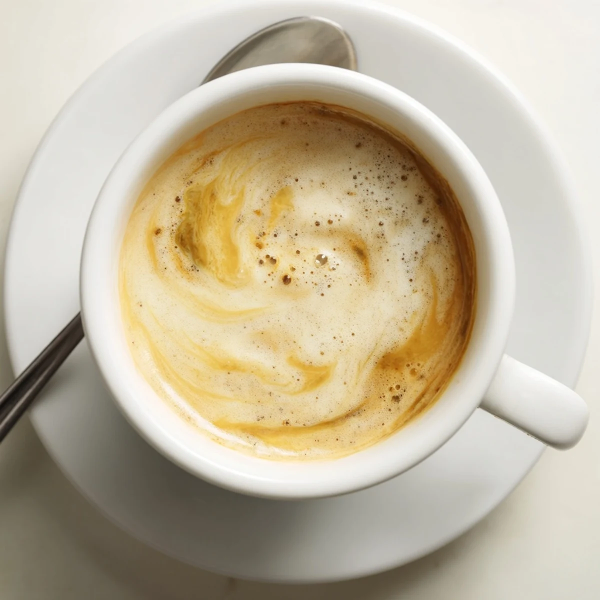 Savory onion latte garnished with black pepper, a unique twist on classic beverages.