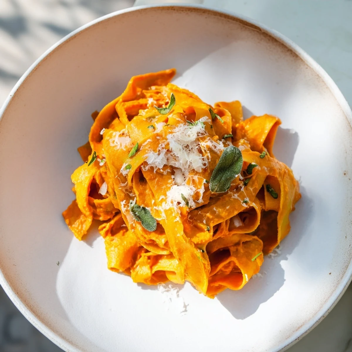 Healthy Creamy Pumpkin Sage Pasta