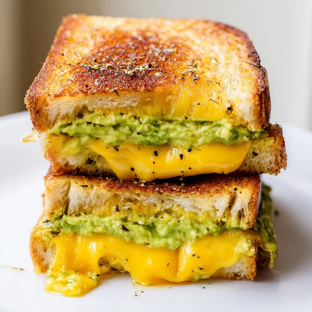 Golden, melty Avocado Toast Grilled Cheese, perfectly toasted with oozing cheese and creamy avocado filling.