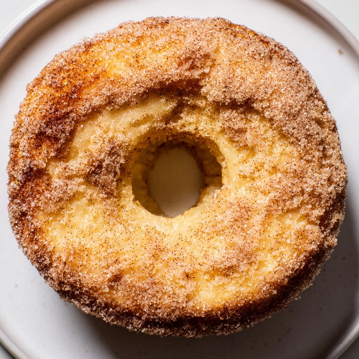 Close-up of fluffy 1-Minute Air Fryer Donuts with glistening cinnamon sugar, perfect for a quick dessert.