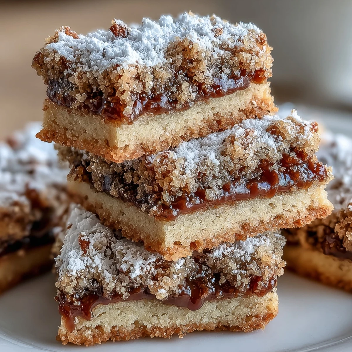 Golden-brown Hojicha Shortbread cookies on a rustic wooden board, showcasing their crumbly texture and visible tea specks.
