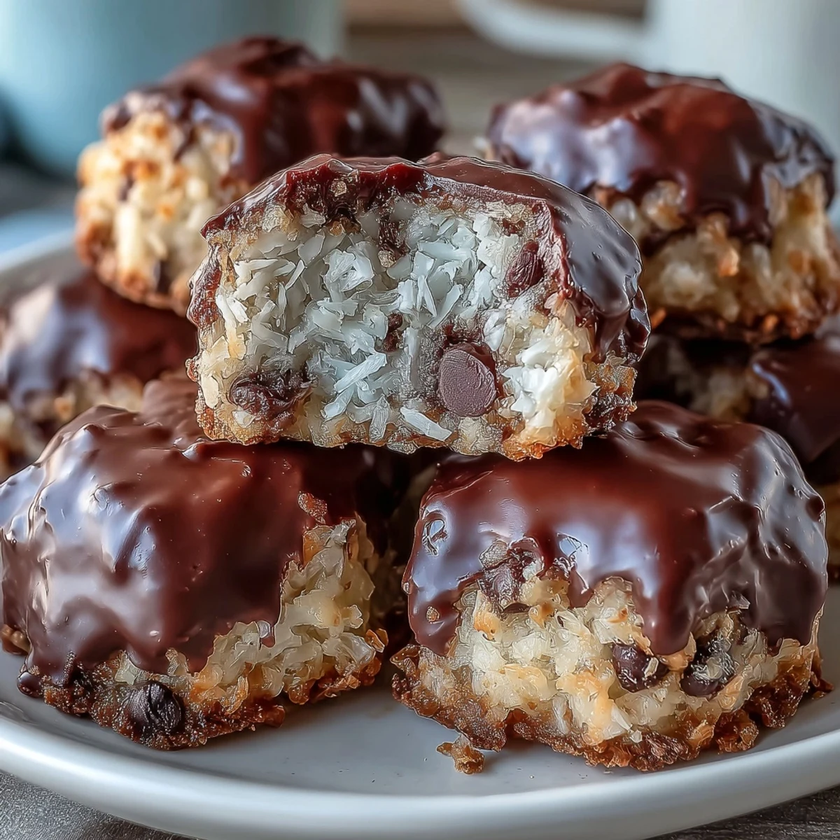 Delicious no-bake Moose Bites featuring chocolate chips, coconut, and graham crackers, perfect for easy dessert snacking.
