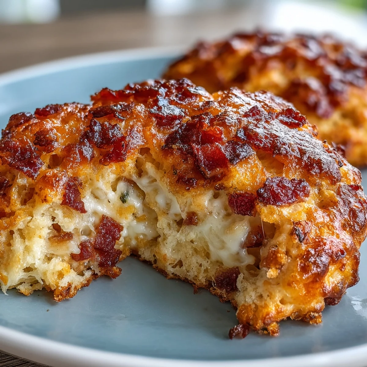 Golden protein-packed biscuits with Mediterranean sausage, feta, and sun-dried tomatoes for bold flavor.  