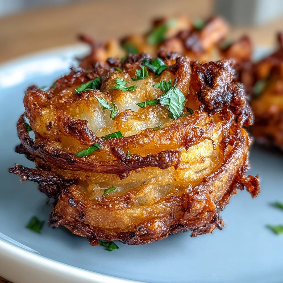 Crunchy Air Fryer Onion Bhaji with aromatic spices, perfect for vegan appetizers or gluten-free snacks.
