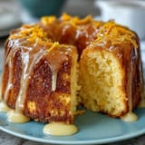 Moist Limoncello pound cake with lemon glaze, golden and tender, topped with a glossy citrus drizzle and fresh zest.