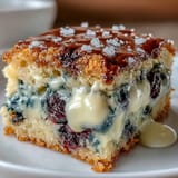 Golden baked White Chocolate Lemon Blueberry Blondies, bursting with fruit and creamy chocolate goodness.