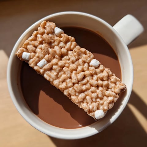 Steaming, decadent hot chocolate with a delightful Cozy Bear Marshmallow Bar topping, ready to enjoy.
