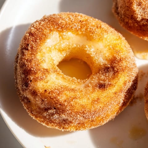 Golden, crispy 1-Minute Air Fryer Donuts, coated in cinnamon sugar, ready to be enjoyed warm.