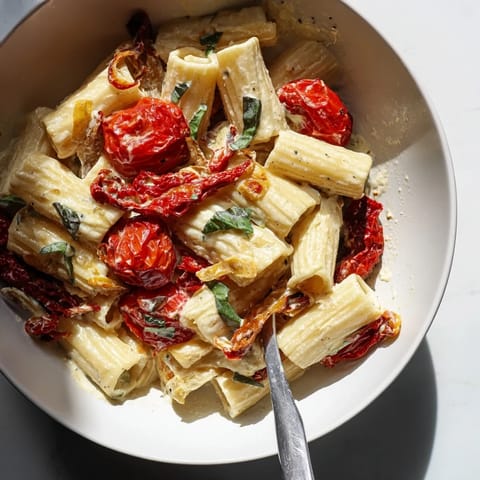 Deliciously tangy baked feta pasta, perfect for cozy weeknight dinners with friends.  