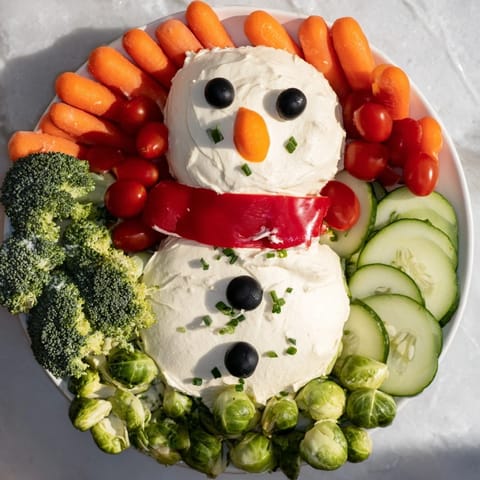 Snowman Veggie Dip Platter #239