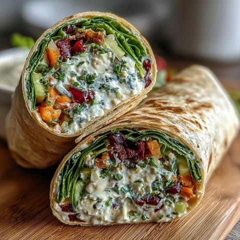Colorful spring vegetable and hummus wraps in spinach tortillas, bursting with crunchy carrots, cucumber, and radishes for a refreshing meal.  