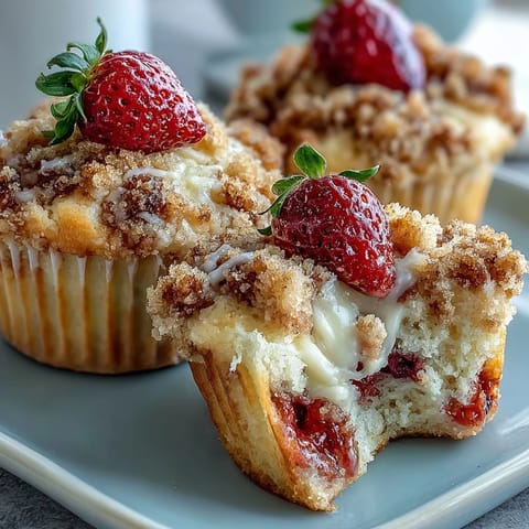 Strawberry Muffins Crumble Topping