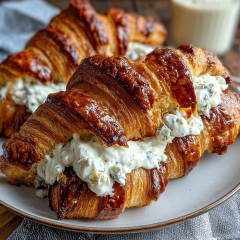 Buttery Croissant French Toast Casserole with Berries, golden and bubbling, topped with juicy fresh berries and a sprinkle of powdered sugar.  