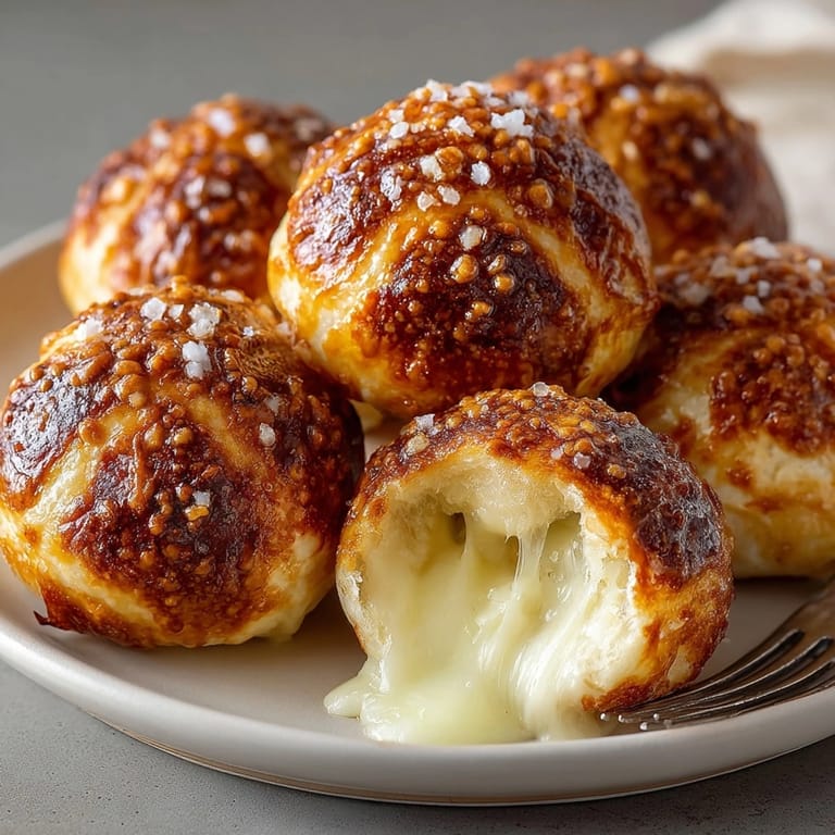 Homemade Mozzarella-Stuffed Pretzel Bites: salty, chewy, and cheesy goodness for any party.