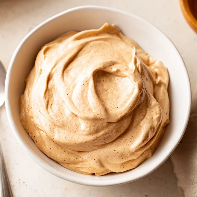 Rich and fluffy Spiced Pumpkin Coffee Whip Dip, perfect with ginger snaps.