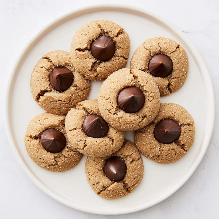 Golden-brown 3-Ingredient Peanut Butter Blossoms cooling on a wire rack, a classic American treat.