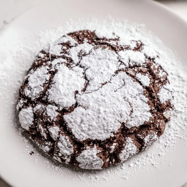 Warm, air-fried chocolate crinkle cookies, with cracked tops and a wonderfully fudgy, chocolatey interior.