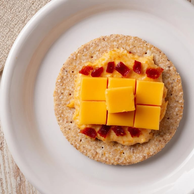 Brightly colored Santa's Belt Crackers, topped with clever black olive belts, are a delicious appetizer.