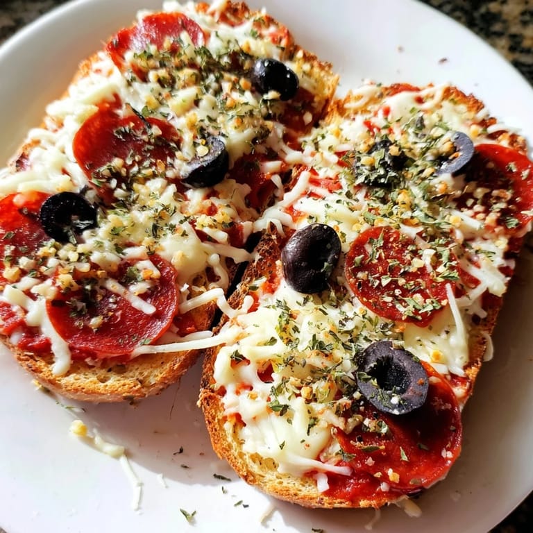 This quick and easy recipe for Air Fryer Pizza Toast features crispy bread and a delicious marinara base.