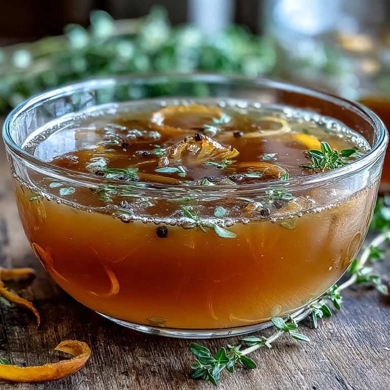 Storing chilled Vegetable Broth From Scraps in airtight containers, ready for soups, stews, or cooking.
