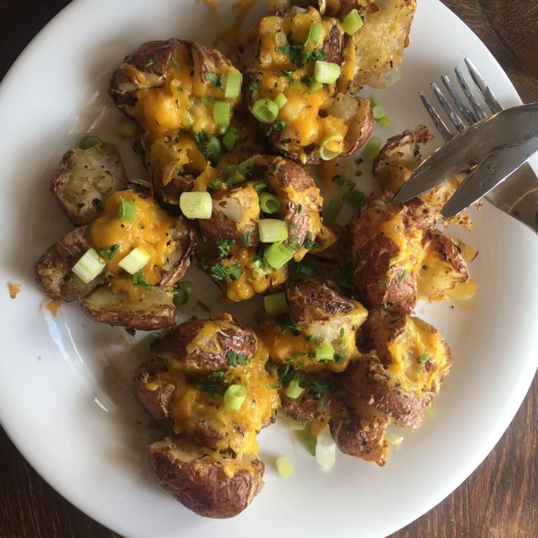 Savory Smashed Green Onion Potato Bombs, bursting with cheese and fresh flavors.