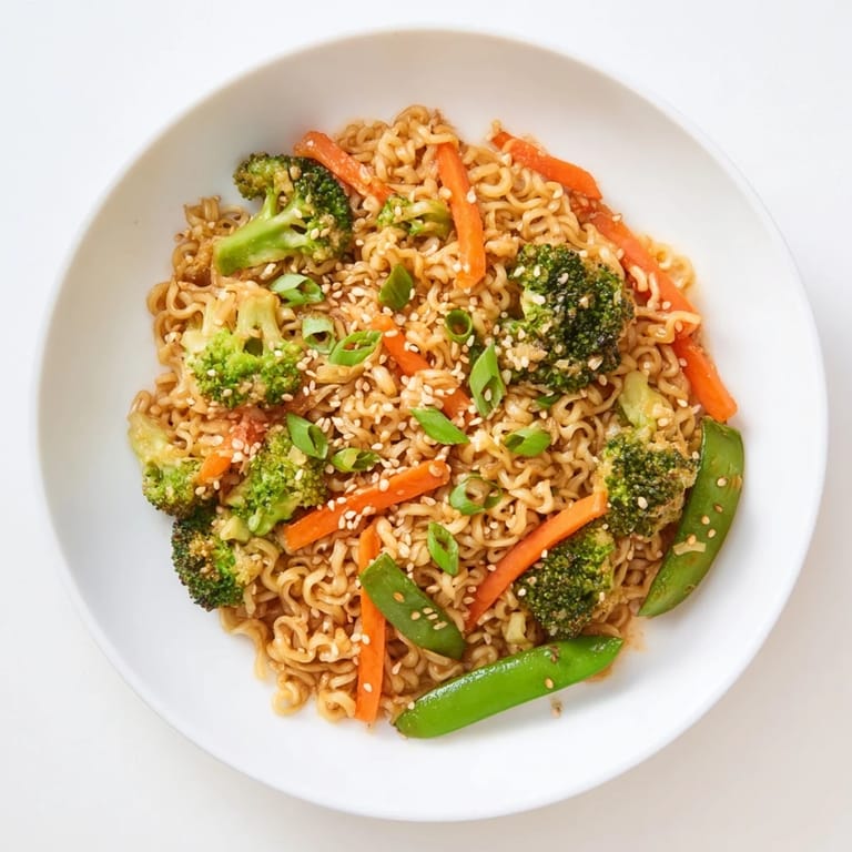 Savory and satisfying Ramen Noodle Stir-Fry Remix with a homemade sauce and vibrant vegetables.