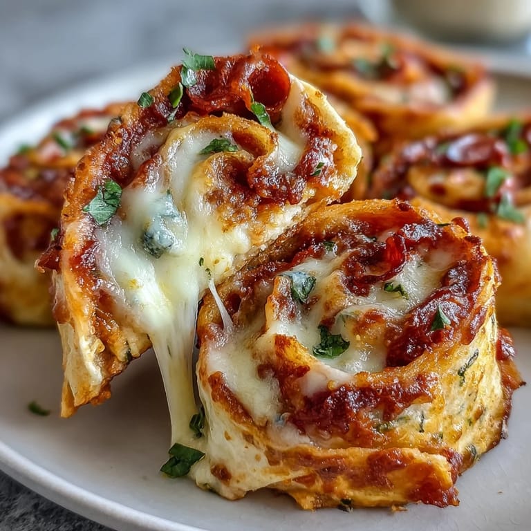 Freshly sliced Tortilla Pizza Rolls sit on a wooden board, showcasing melted cheese and pepperoni for an easy lunch or game day snack.