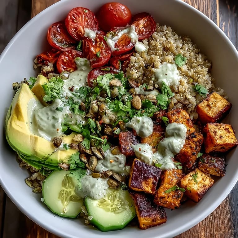 A hearty Customizable Grain Bowl featuring grilled chicken, quinoa, and steamed broccoli florets.