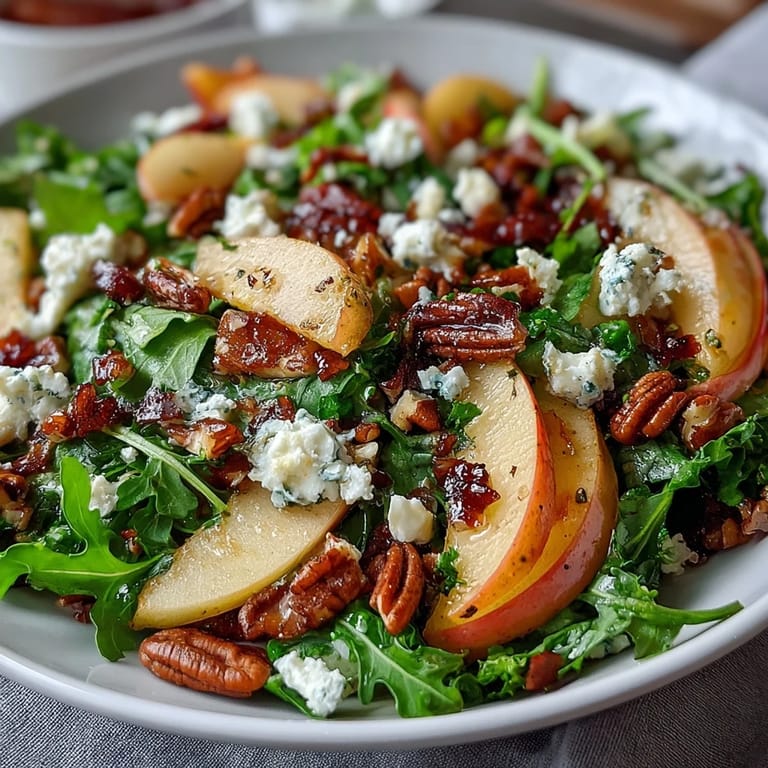 Colorful autumn-inspired salad with celery, apples, walnuts, and feta, perfect for a healthy lunch or light dinner side.