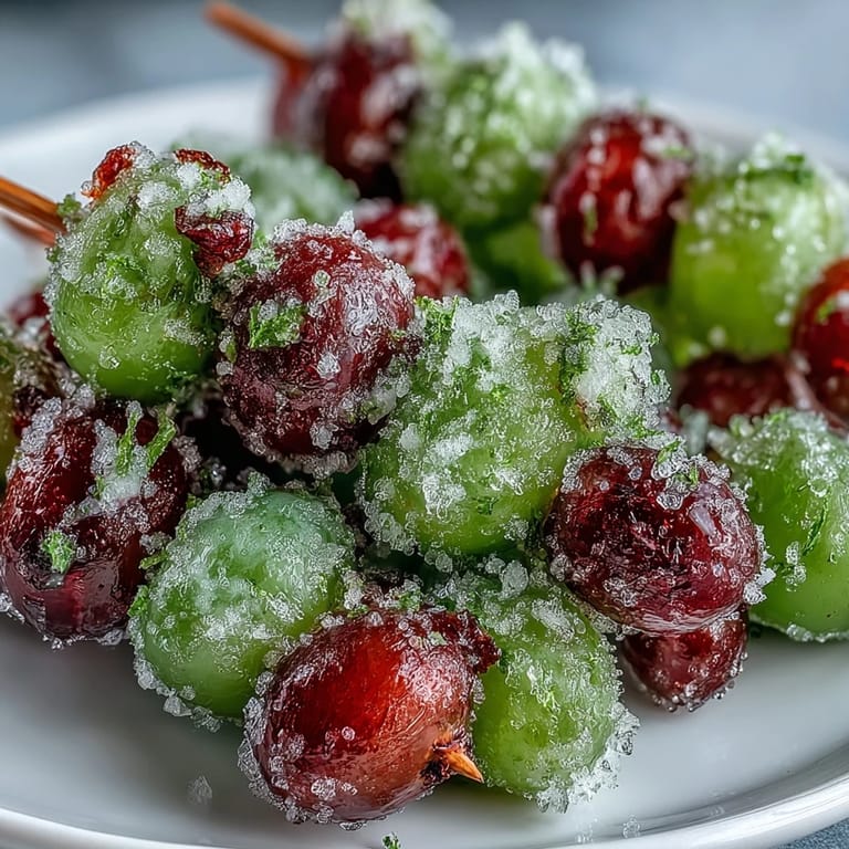 Sweet-tart frozen grapes rolled in fragrant lime sugar, served on skewers for a fun, easy, and kid-friendly treat.