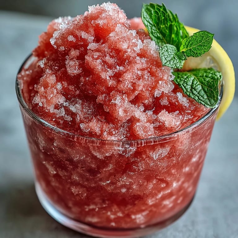 Enjoy this simple, vibrant Frozen Strawberry Lemonade Slushie with fresh garnishes.