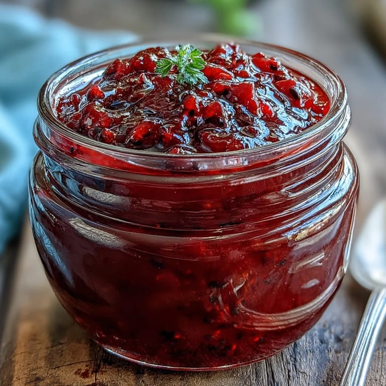 A glistening jar of homemade Blackberry Jalapeño BBQ Sauce, ready for grilling.