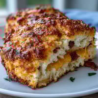 Fluffy breakfast protein biscuits loaded with ham, cheese, and spinach for a hearty, high-protein start.  